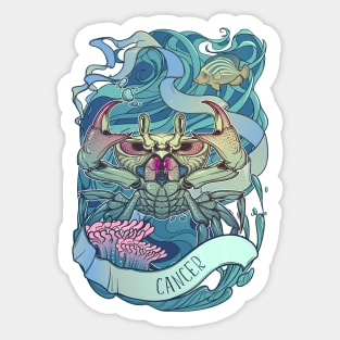 Zodiac sign of Cancer, watercolor Sticker